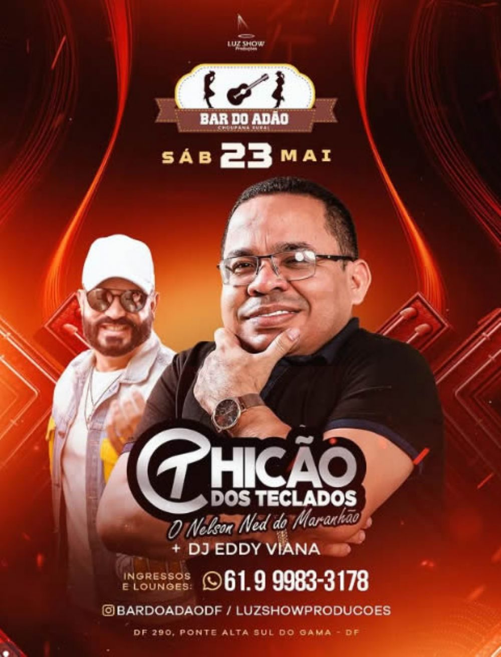 Chicão dos Teclados anima noite de sábado no Bar do Adão